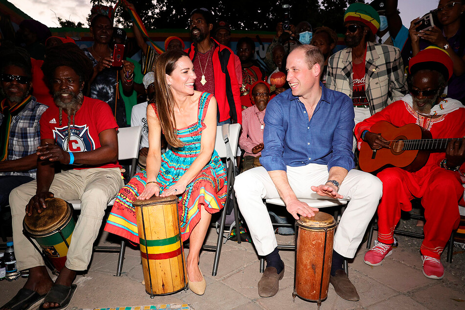 Кейт Миддлтон и принц Уильям сыграли на барабанах в доме Боба Марли на Ямайке